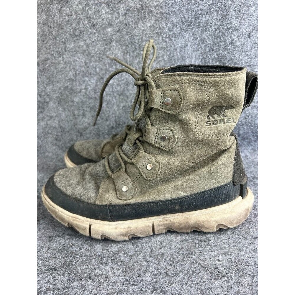 Sorelβ Explorer II Joan Felt Waterproof Boot Women's 6.5 Sage Leather NL4461-365